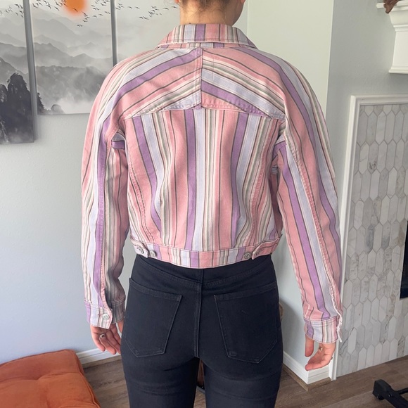 Retro Stripped Denim Jacket - Picture 3 of 3